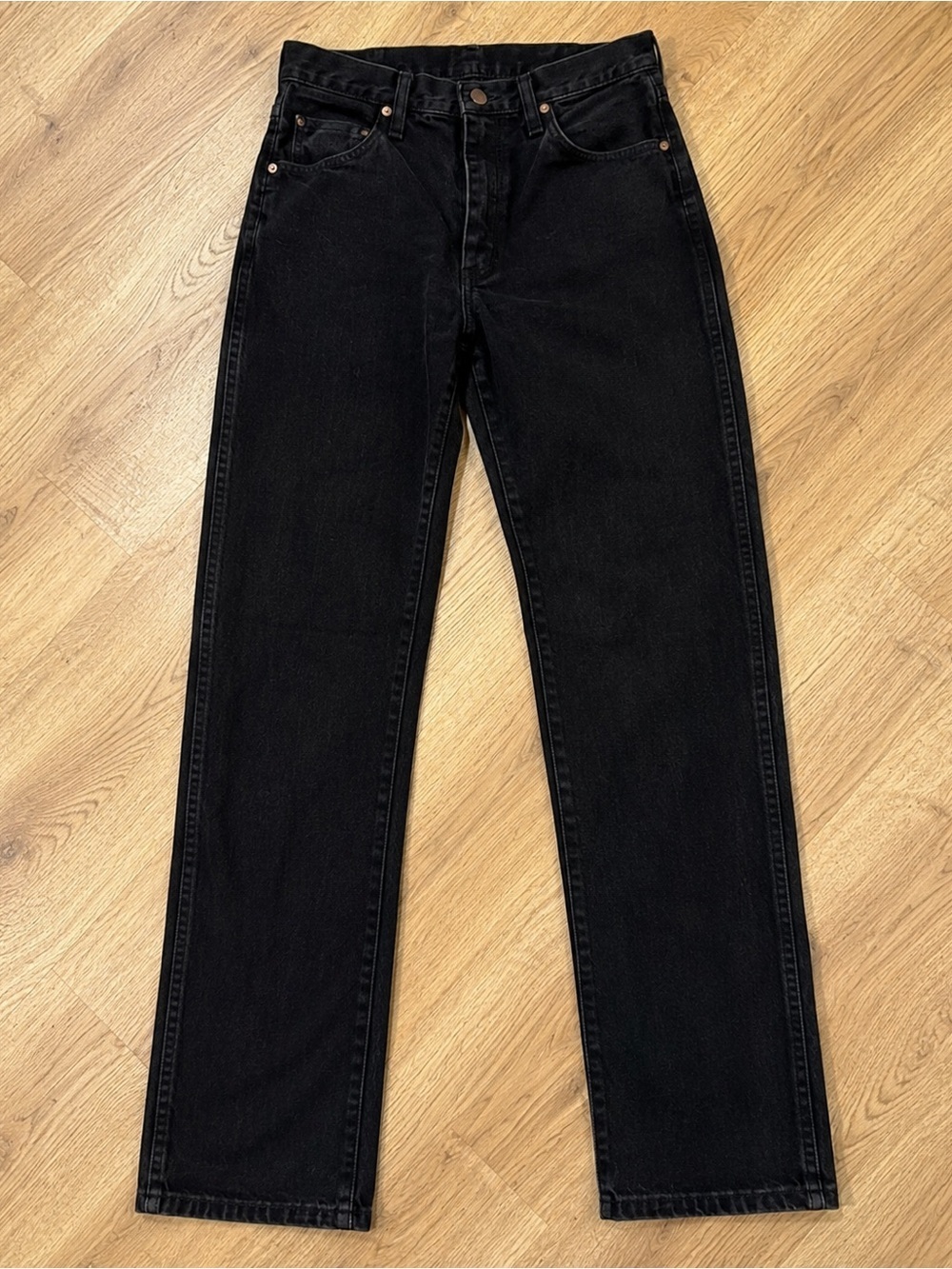 Wrangler Vintage Black Denim Straight Leg Jeans 29x34